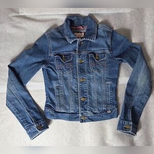 Vtg Y2K Abercrombie Kids Distressed Trucker Style Jean Jacket Size XL